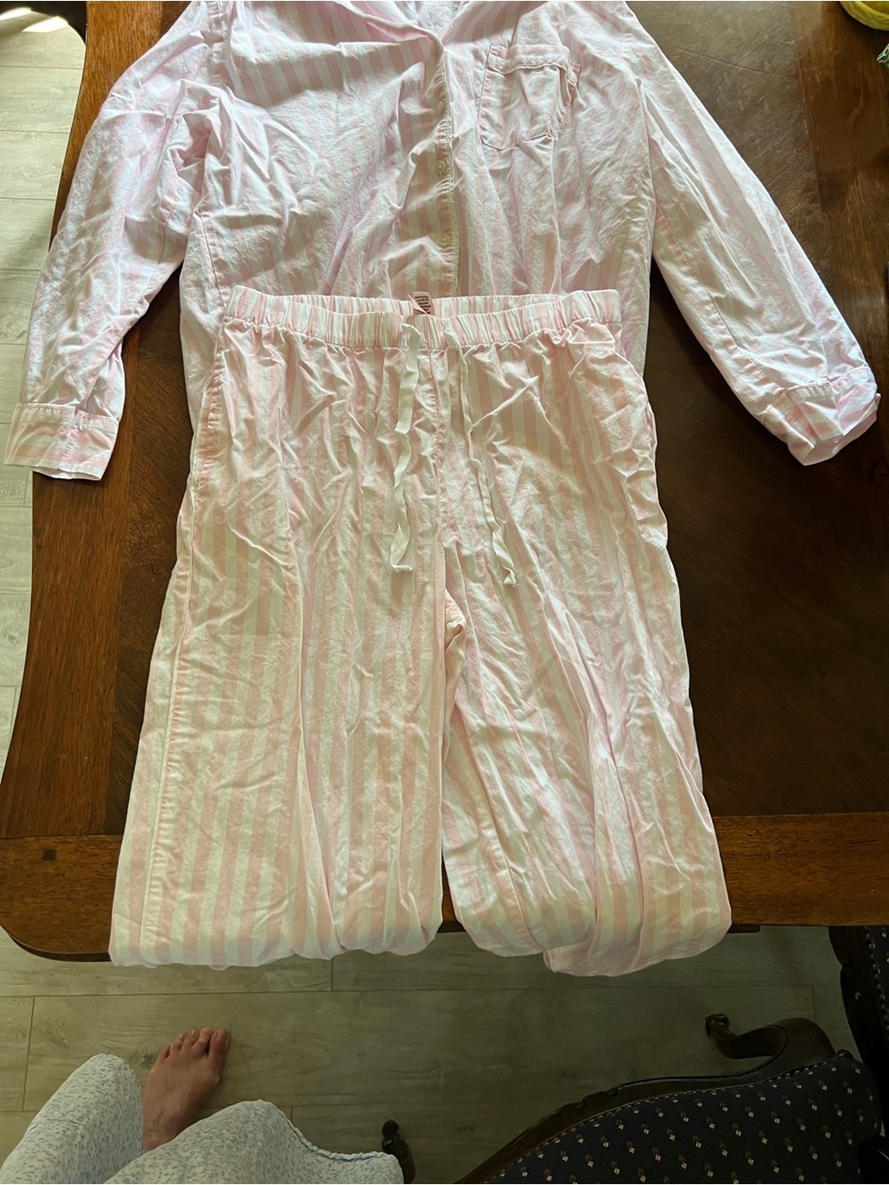 Victoria’s Secret two piece pink striped pj set